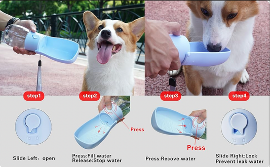 Portable Dog Water Bottle For Small Large Dogs Cat Outdoor Leakproof Walking Drinking Bowls